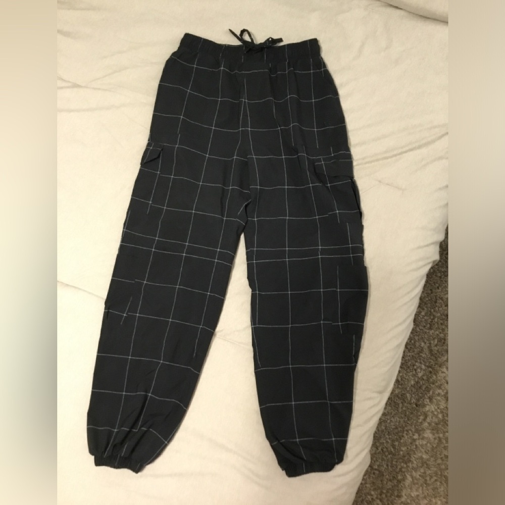 Albion Black Windowpane Track Pants